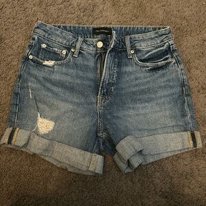 Blue Distressed Denim Shorts